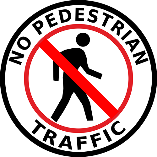 No Pedestrian Traffic Floor Sign - Ti Ratana Welfare Society (500x500)
