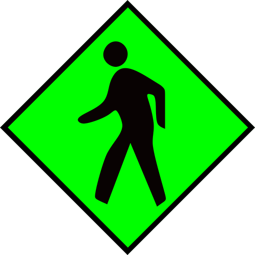 Pedestrian Area Floor Sign - Penneshaw Penguin Centre (500x500)