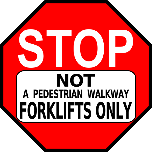Stop Not A Pedestrian Walkway Forklifts Only Floor - Plataforma De Afectados Por La Hipoteca (500x500)