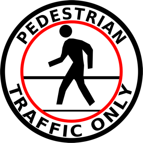 Pedestrian Traffic Floor Sign - Mighty Line Pedestrianw24 Floor Sign,pedestrian Only,red/white/blk (480x480)