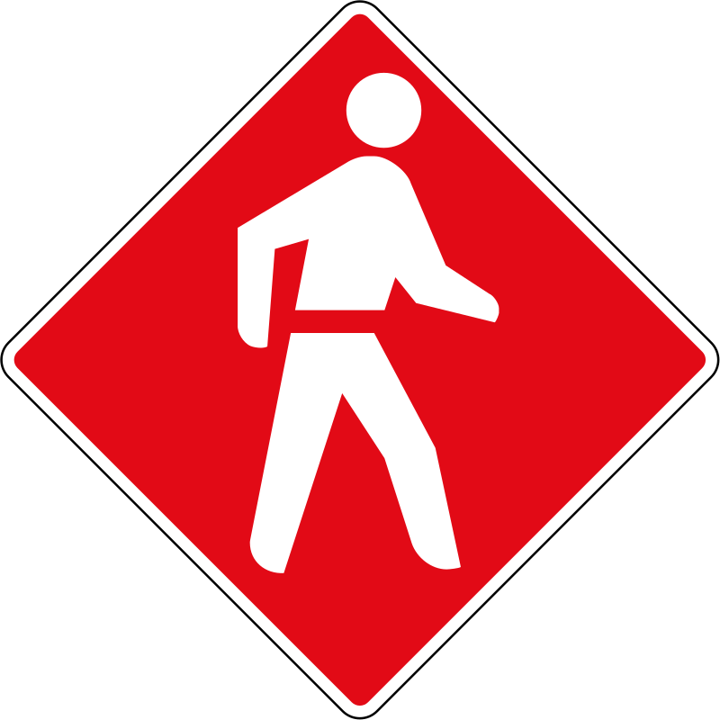 Pedestrian Priority Sign - Symbolic Signs (800x800)