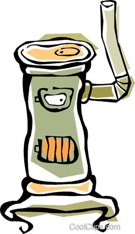 Wood Stove Royalty Free Vector Clip Art Illustration - Cartoon Furnace (277x480)