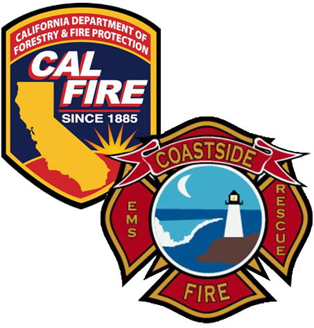 Coastside Fire Department And Cal Fire Duel Logo - California Fire Department Logo (453x473)