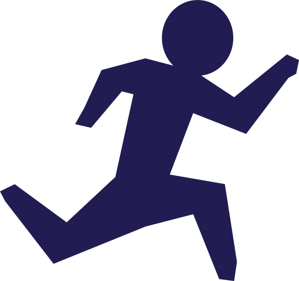 Running Man Race Blue Clip Art - Running Man Stick Figure (600x564)