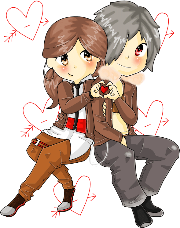 Animated Gif Transparent, Anime, Love, Free Download - Love Couple Sticker Gif (600x760)