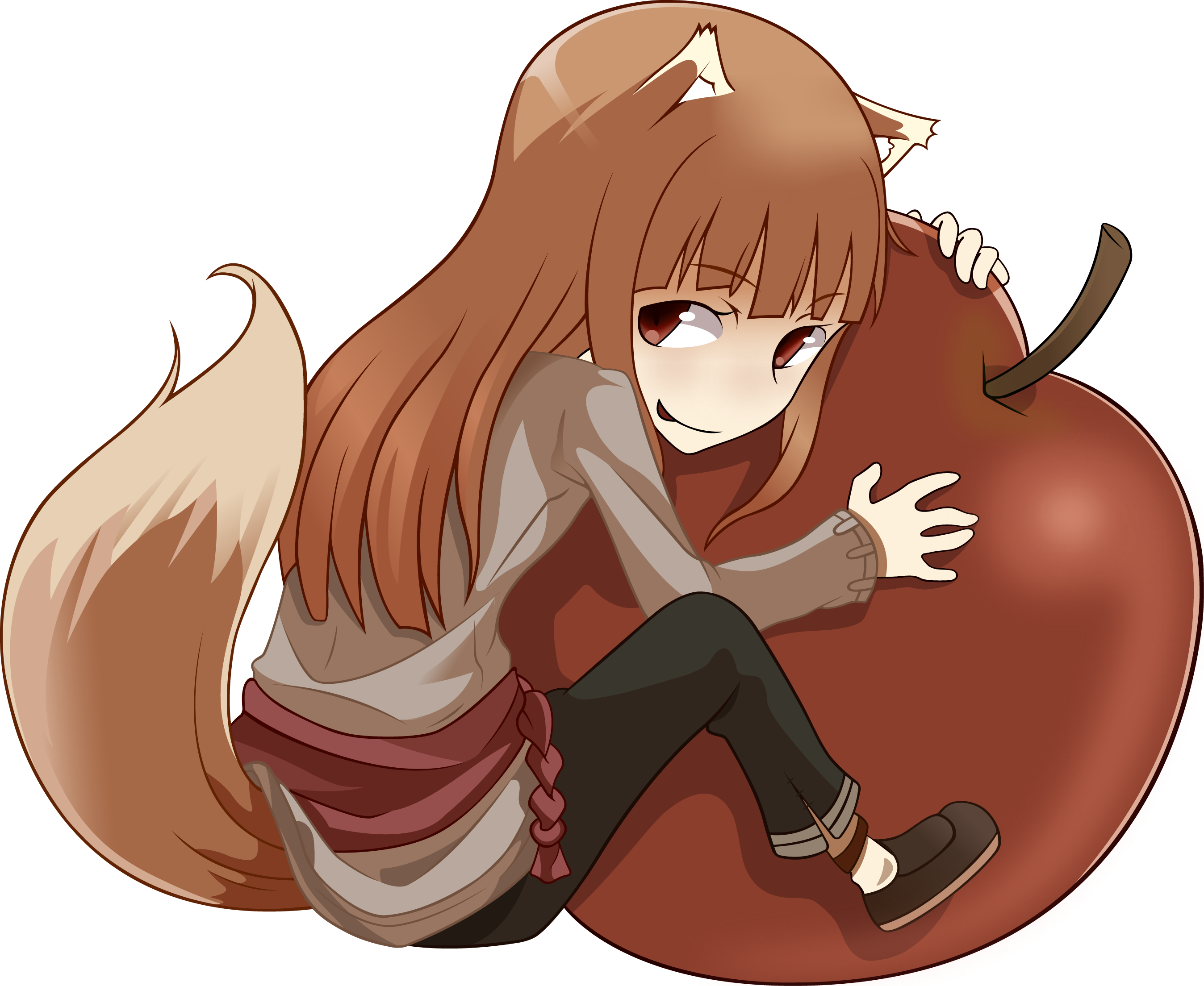 Drawn Macbook Anime - Spice And Wolf Apple (2696x2209)