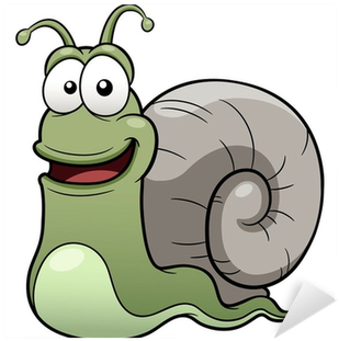 Vector Illustration Of Snail Cartoon Sticker • Pixers® - Kreslený Slimák (400x400)