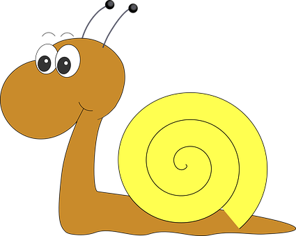 Snail Happy Funny Cute Snail Snail Snail S - Snail Clip Art Png (425x340)