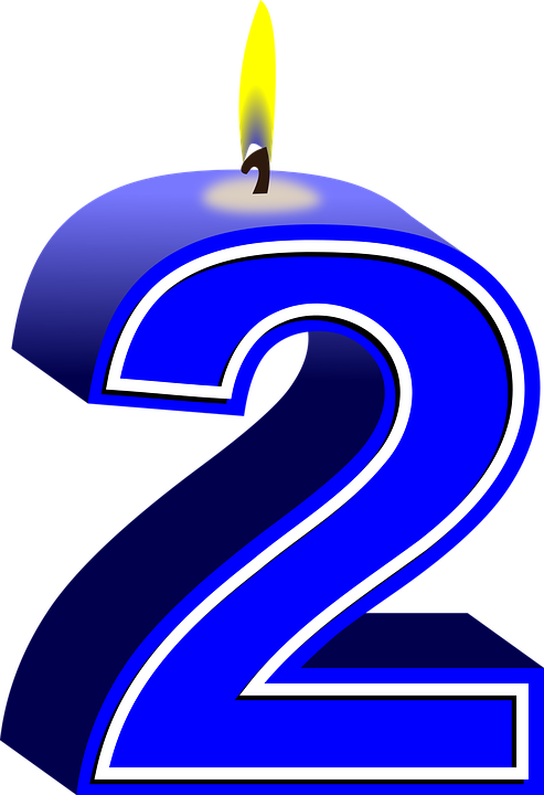 Floral Numbers Print Watercolor Clipart Number 2 Printable - Number 2 Candle Png (493x720)