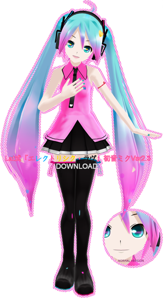 Lat Mirai-style Electric Love Miku By Mmdanimatio357 - Mmd Electric Love Miku (670x1191)