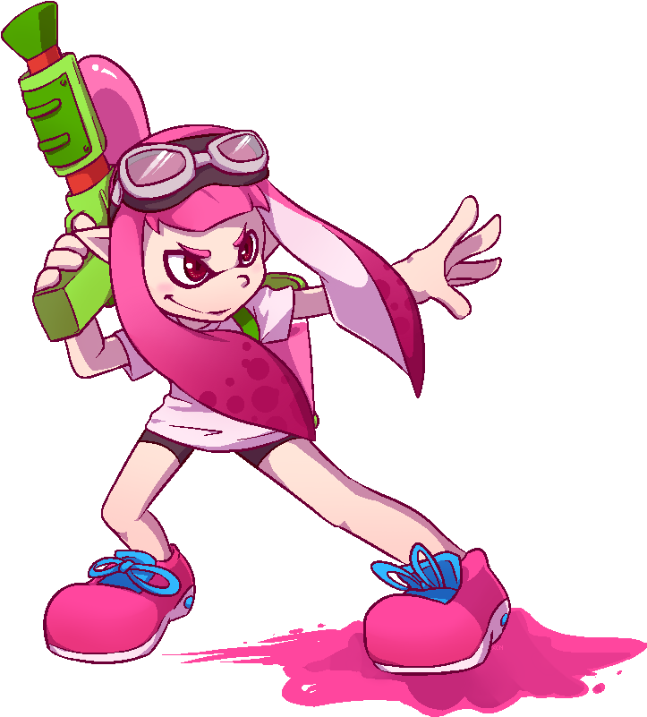 Splatoon 2 Yoshi's Woolly World Footwear Pink Fictional - Splatoon Anime Gif (733x810)