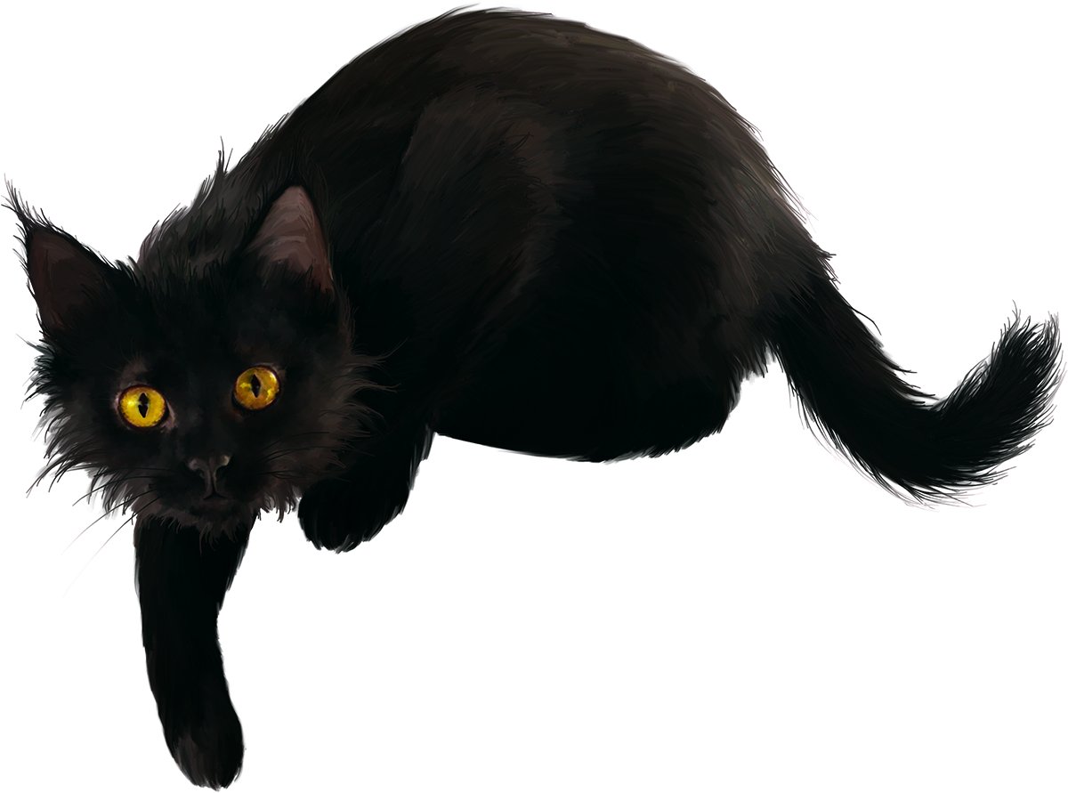 Black Cat Kitten Clip Art - Черная Кошка Пнг (1200x891)