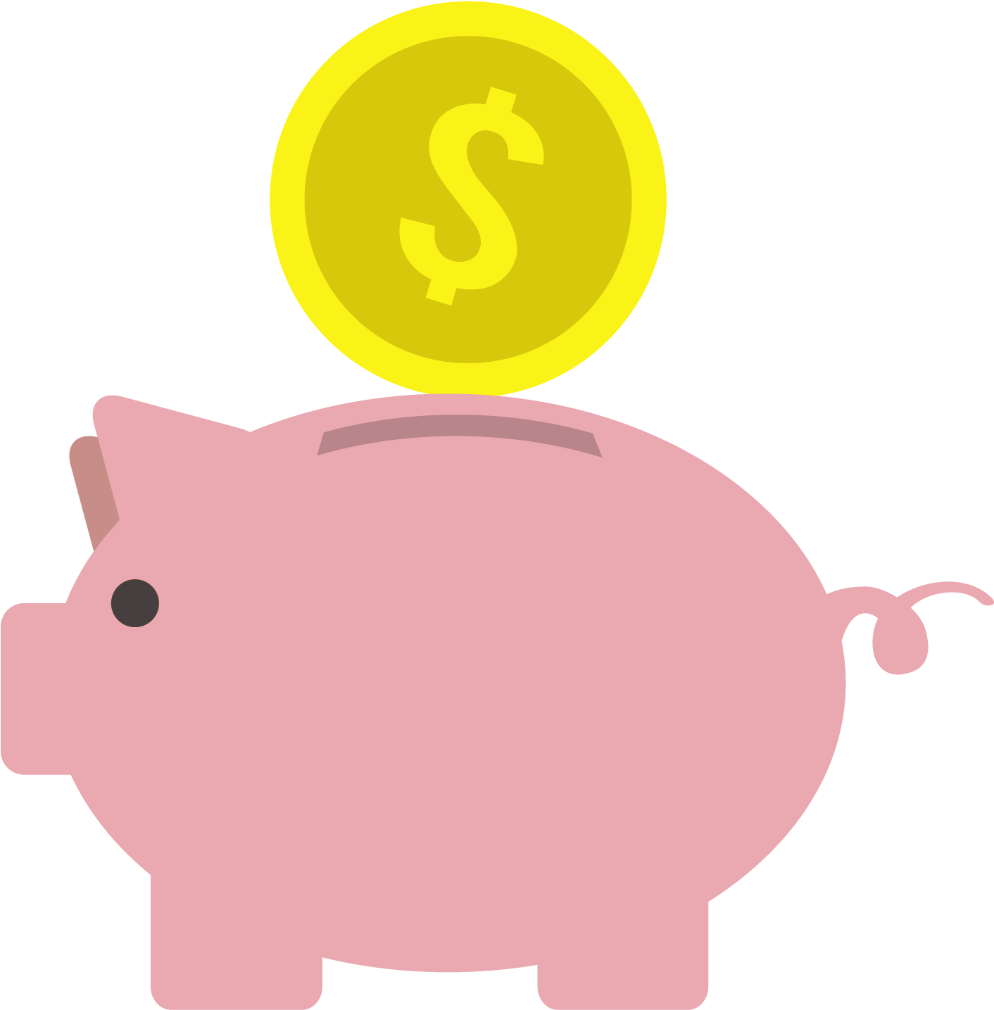 Piggy Bank Money - Piggy Bank Vector Png (2183x2158)