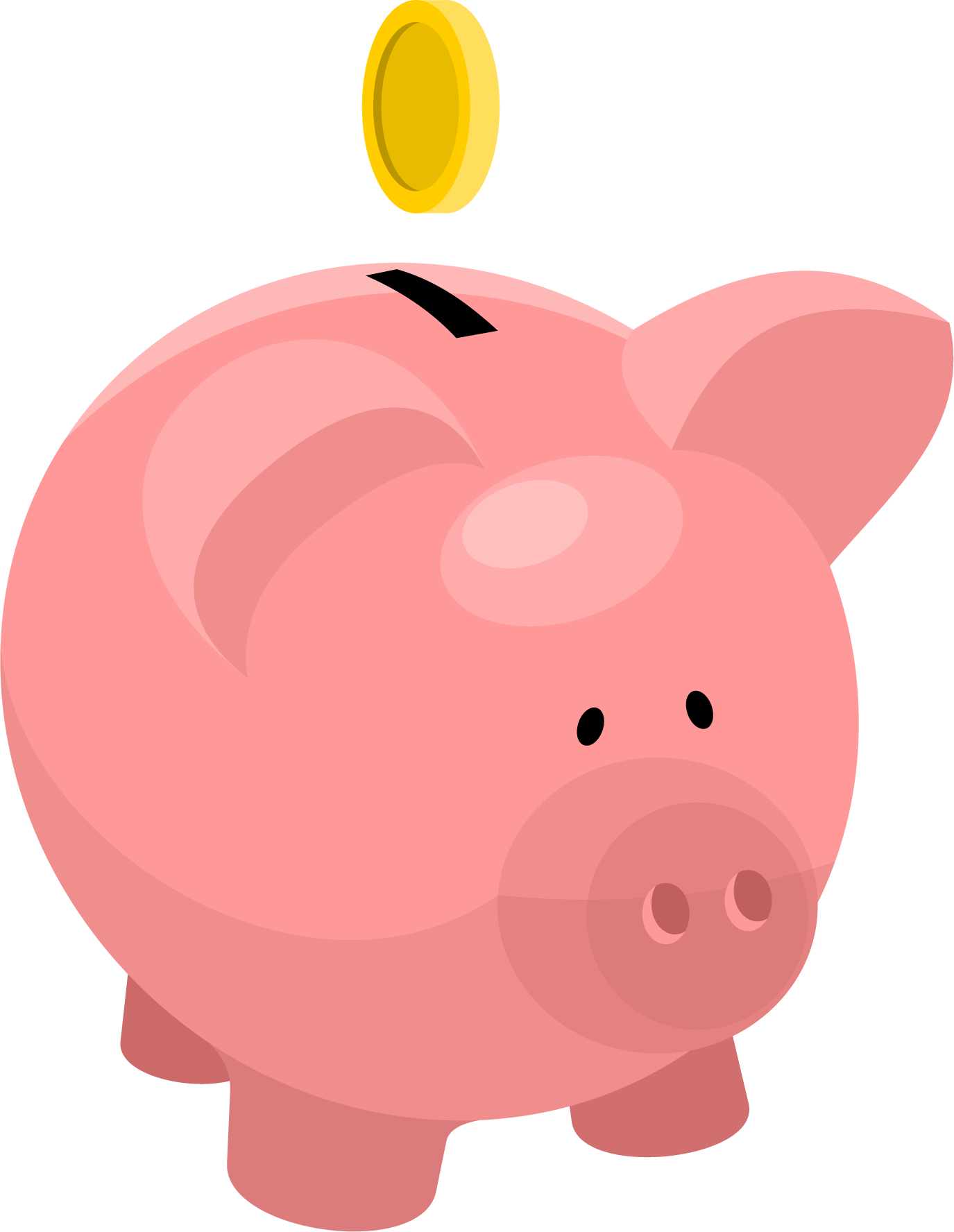 Piggy Bank Clip Art - Pink Piggy Bank Clipart (1375x1776)