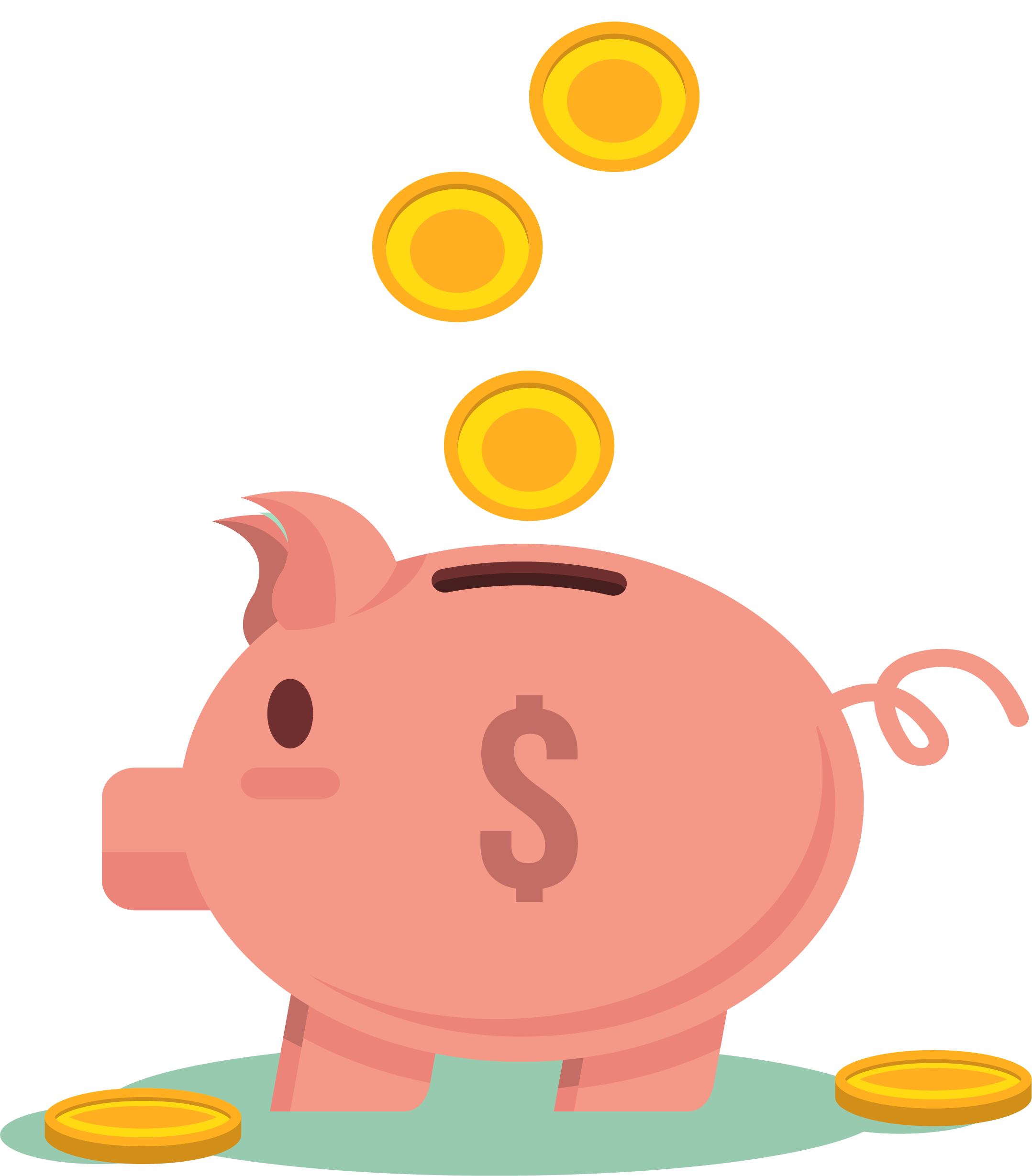 Domestic Pig Piggy Bank Euclidean Vector - Piggy Bank Clipart Png (2157x2459)