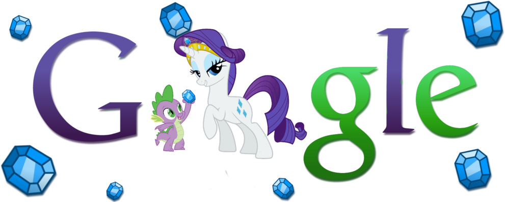 Rarity And Spike Google Logo - Http Www Google Com Intl (1024x398)