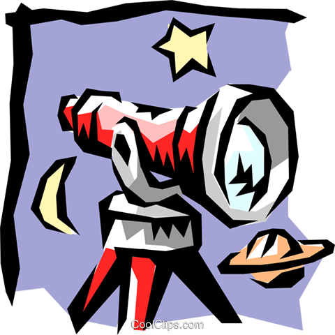 Telescope Royalty Free Vector Clip Art Illustration - Science (480x480)