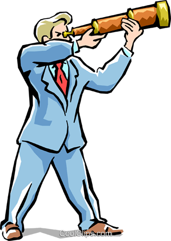 Telescope Royalty Free Vector Clip Art Illustration - Man With Gun (340x480)