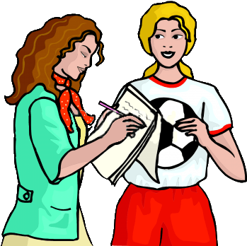 Journalist Clipart Woman Reporter - Sports Writer Clipart (349x420)