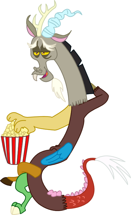 Discord Eating Popcorn Vector By Herrmyr - My Little Pony: Friendship Is Magic (432x706)