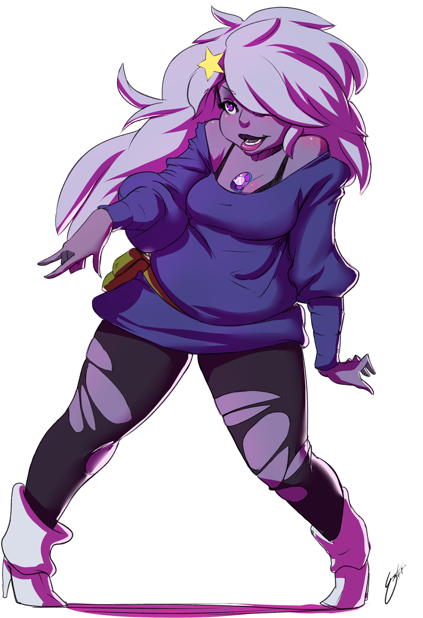 Purple Violet Fictional Character Cartoon Mythical - Steven Universe Fan Art Amethyst (868x1228)