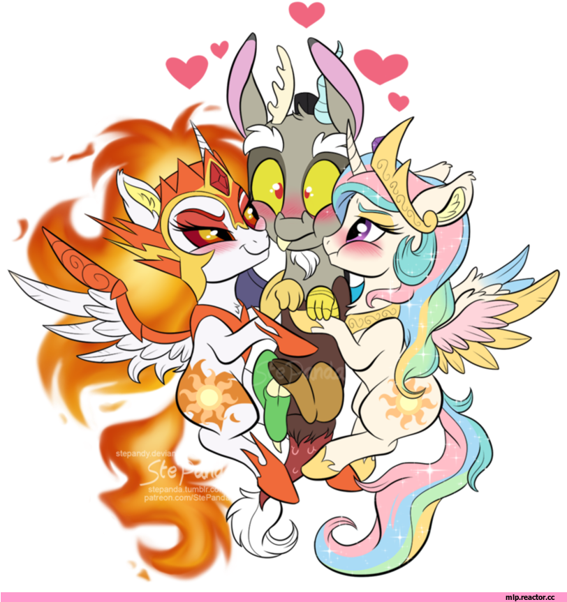 My Little Pony,мой Маленький Пони,фэндомы,solar Flare,солар - Mlp Celestia X Discord (811x872)