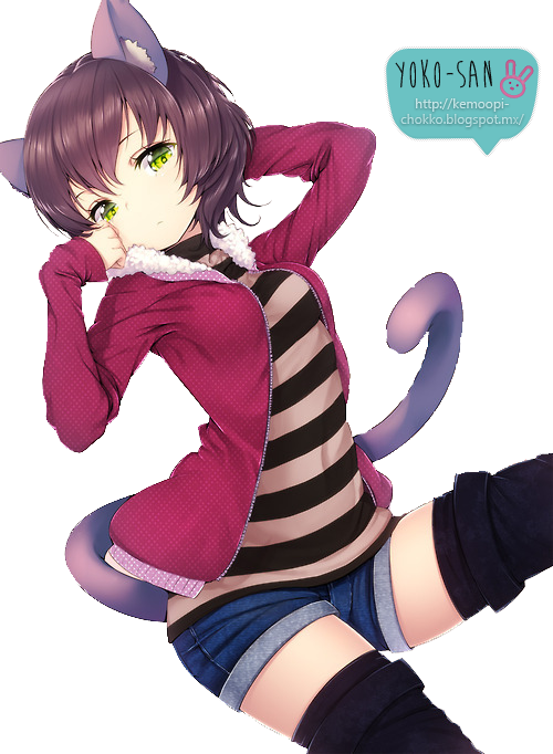 Anime Neko Girl By Momo-honey - Anime Cat Girl Render (500x682)