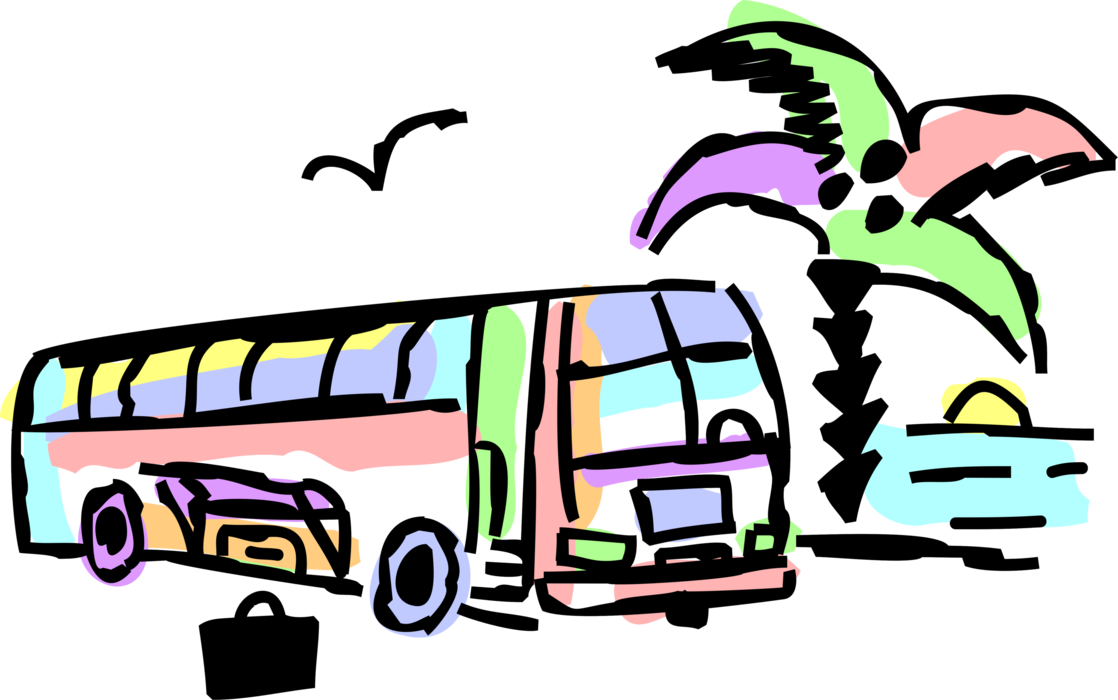 Vector Illustration Of Intercity Greyhound Passenger - Bus (1118x700)