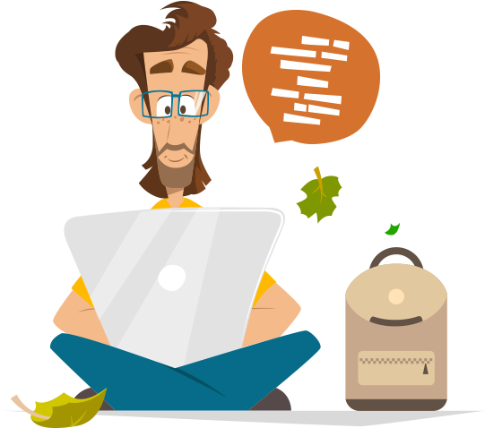 Get In Touch With Us By Filling Out The Registration - Человек С Ноутбуком Рисунок (606x536)