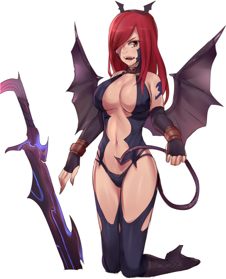 Erza Scarlet Demon Succubus Anime Animation - Fairy Tail Erza Succubus (823x971)
