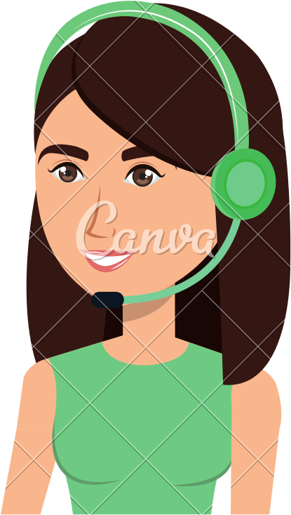 Call Center Agent Avatar - Call Center Agent Girl Drawing (800x800)