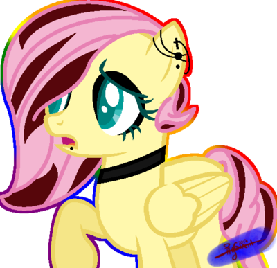 'emo' Fluttershy By Lilygarent ' - Fluttershy Emo (400x387)