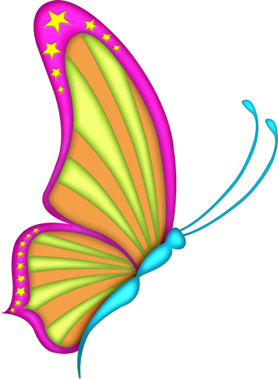 Rainbow Emo - Butterflies Clipart Rainbow Png Butterfly (399x543)