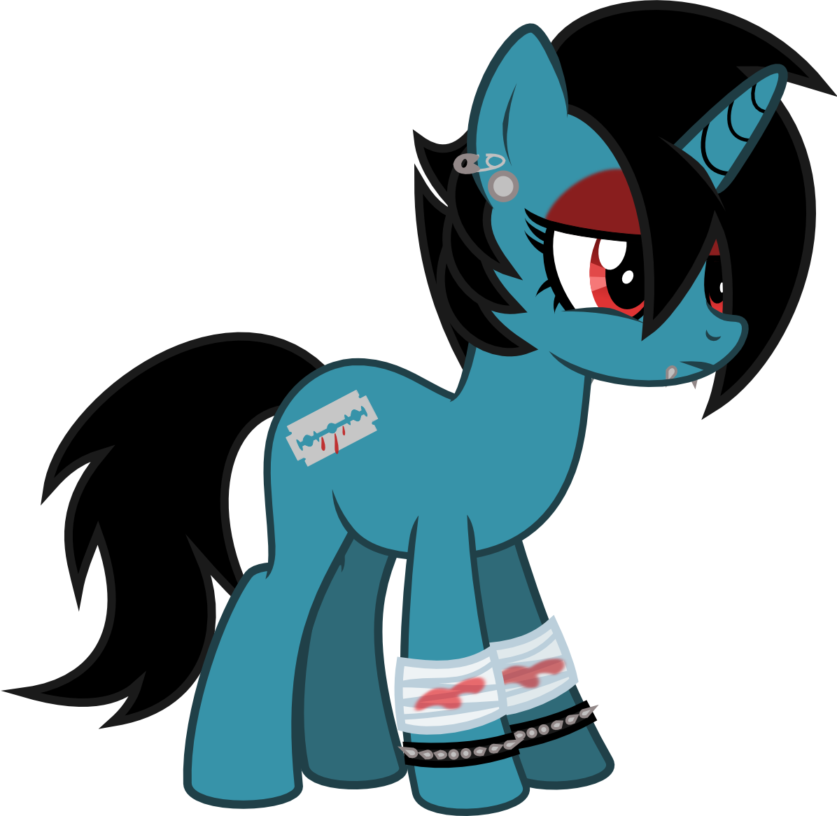 Lightningbolt, Bandage, Blood, Cutie Mark, Derpibooru - Filename (1196x1166)