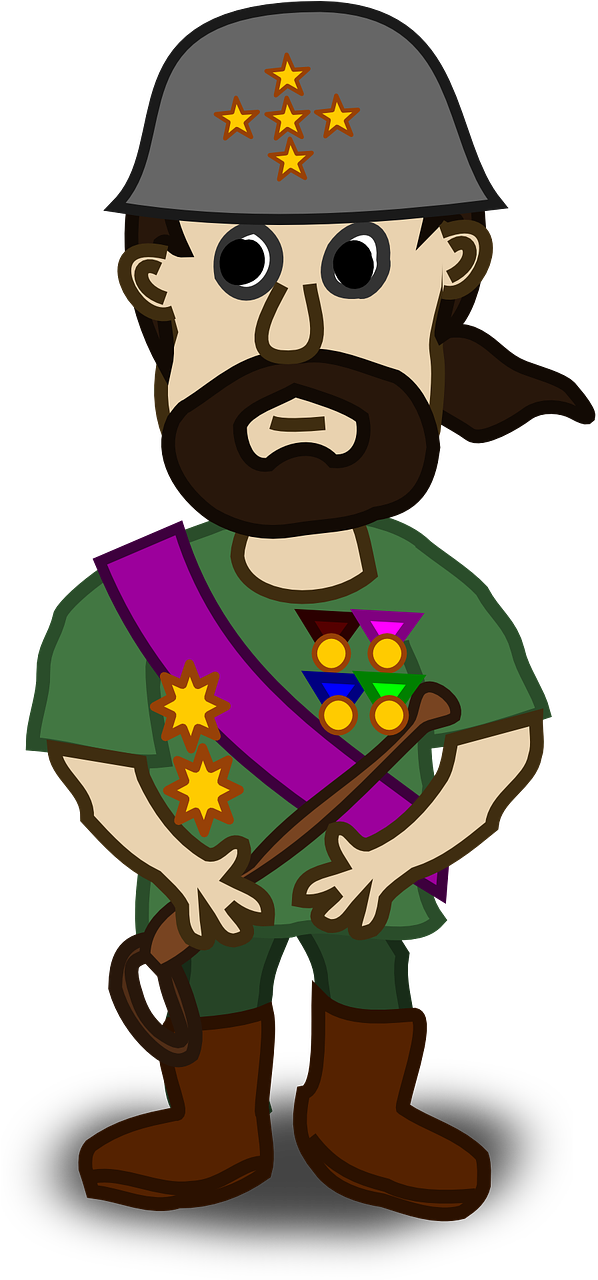Army General Comic Character Vector Image - Kartun Tentara Png (800x800)