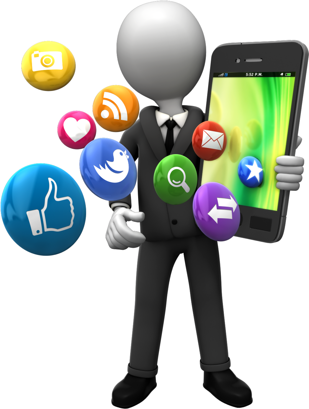 Hrms Software - Mobile Phone Stick Figure (1402x1600)