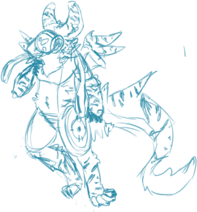 Sketch For Na'vi On The Primagen/protogen Amino By - Sketch (1024x768)