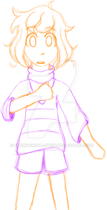 Frisk Sketch By Flyingswallow123 - Cartoon (600x724)