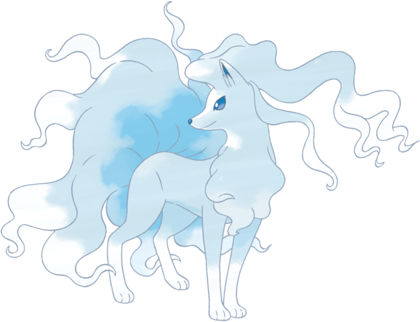 Ice Pokemon All Have A Glitter, Grace, And Elegance - Ninetales Alola Png (600x600)