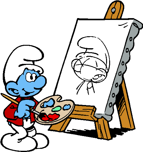 Smurfs Clipart Clip Art - Smurf Painter Clipart (471x497)
