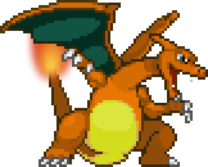 Charizard In Super Smash Flash - Pixel Art Character (405x325)