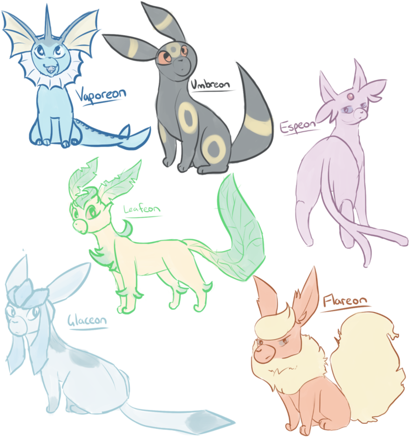 Favourite Eeveelutions By Peridotmeow - Cartoon (894x894)