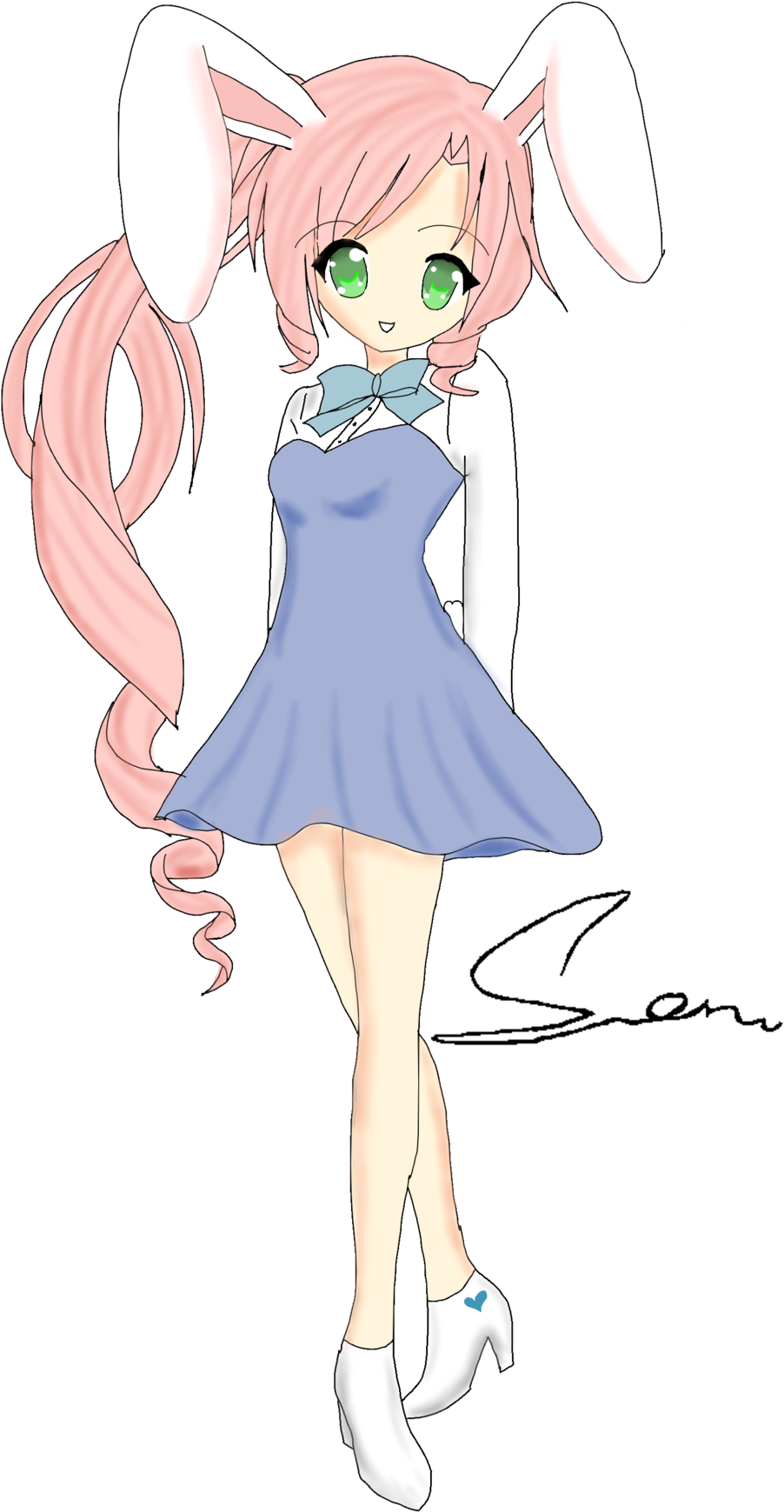 Commission - Anime Bunny Girl Drawing (1024x1796)
