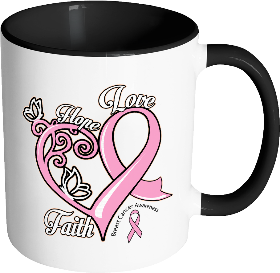 Heart Hope Love Faith Breast Cancer Awareness Pink - Mug (1024x1024)