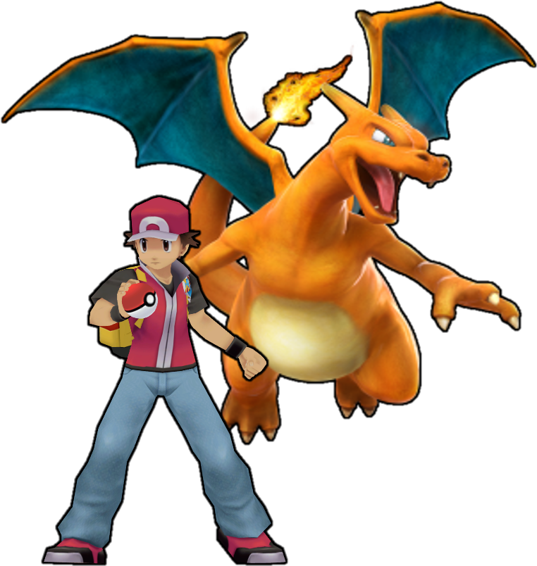 Red & Charizard's 3d Model - 3d To Svg Render (825x999)