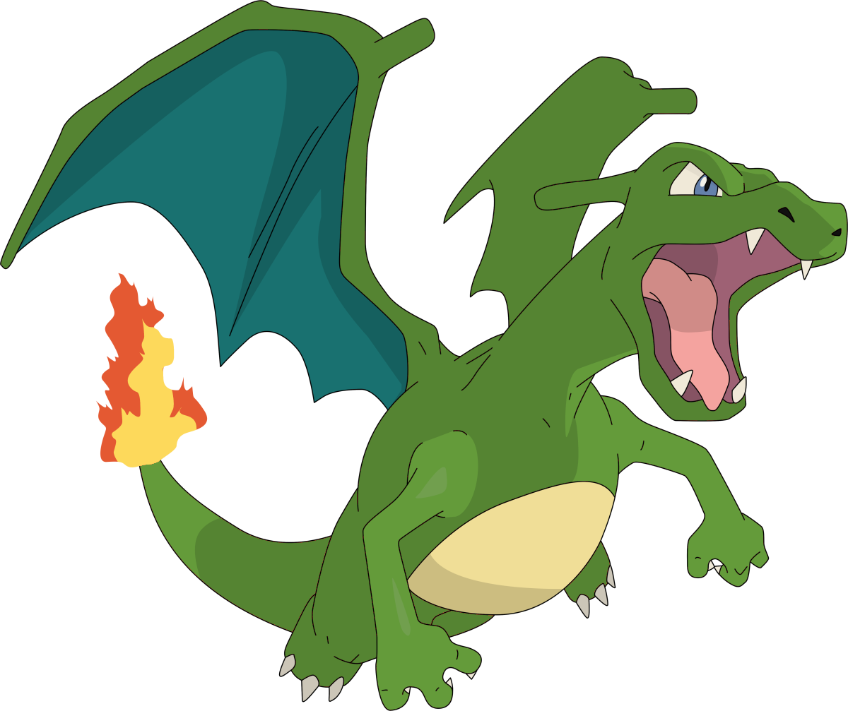 Classic Green Dragon Charizard , - Dragon (1200x1007)