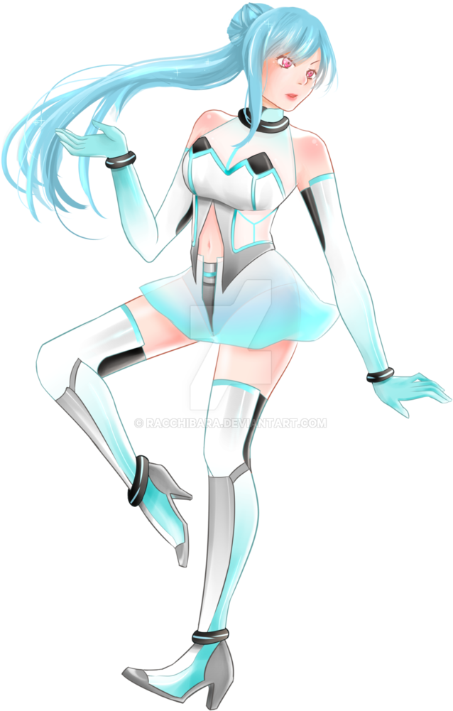 Scifi Girl By Qeisvara - Cartoon (752x1063)