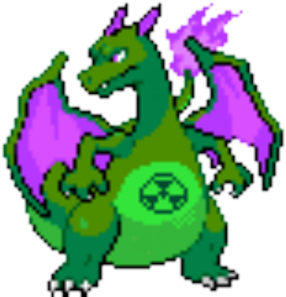 Nuclear Charizard - Pixel Art Pokemon Hard (420x420)