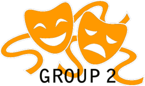 Village 1st Grade Reader's Theater Group 2 Orange D - Drama Masks Transparent Background (550x326)