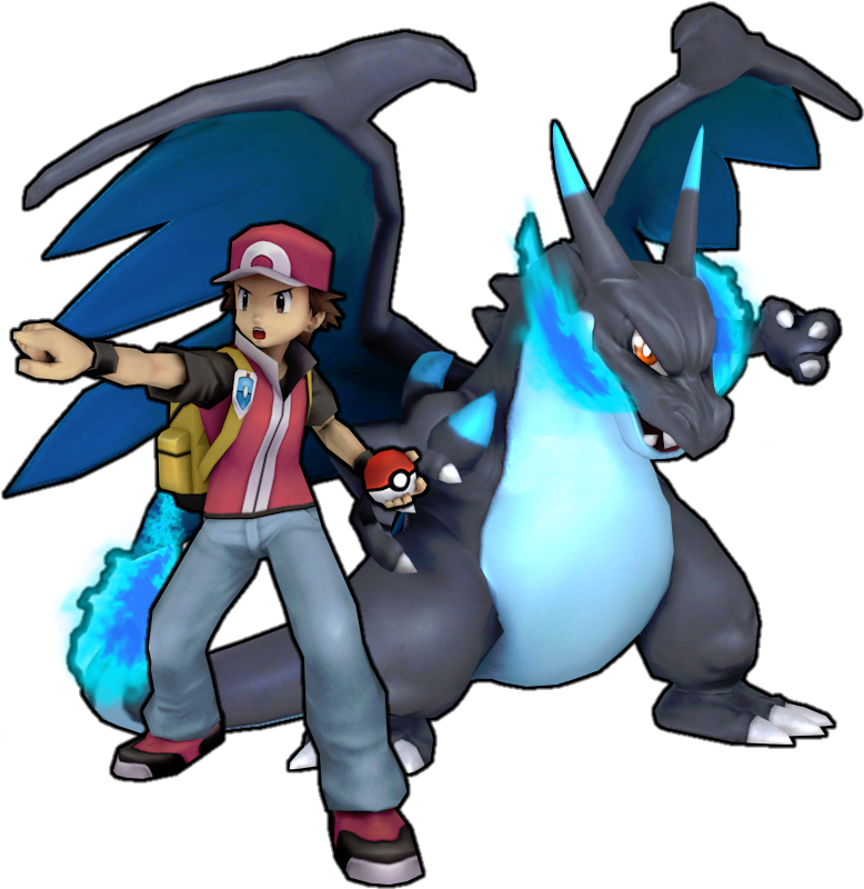 Red & Mega Charizard X - Red And Mega Charizard X (825x999)